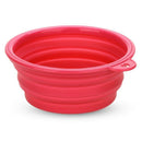 Feeder Foldable Silicone Magenta Bowl for Dog Cat Pet U9B1