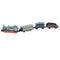 8 Inch Pull Back Train Set with Blue Die Cast Engine Locomotive for Kids