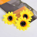50Pcs Artificial Yellow Sunflower Heads 2.8 inch Fabric Floral For Home Dec