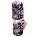 Canvas Wrap Roll Up Pencil Bag Pen Case Holder Storage Pouchï¼ˆ48 Holesï¼‰