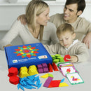 155Pcs Wooden Pattern Blocks Set Geometric Shape Puzzles Graphical Classic