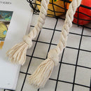 2pcs Cotton Hemp Knitted Curtains Tied Rope Braided Curtains Buckle Strap