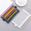 1 Pcs Transparent Grid Zipper Pen Bag Pencil Case Storage Package For Korea A1H8