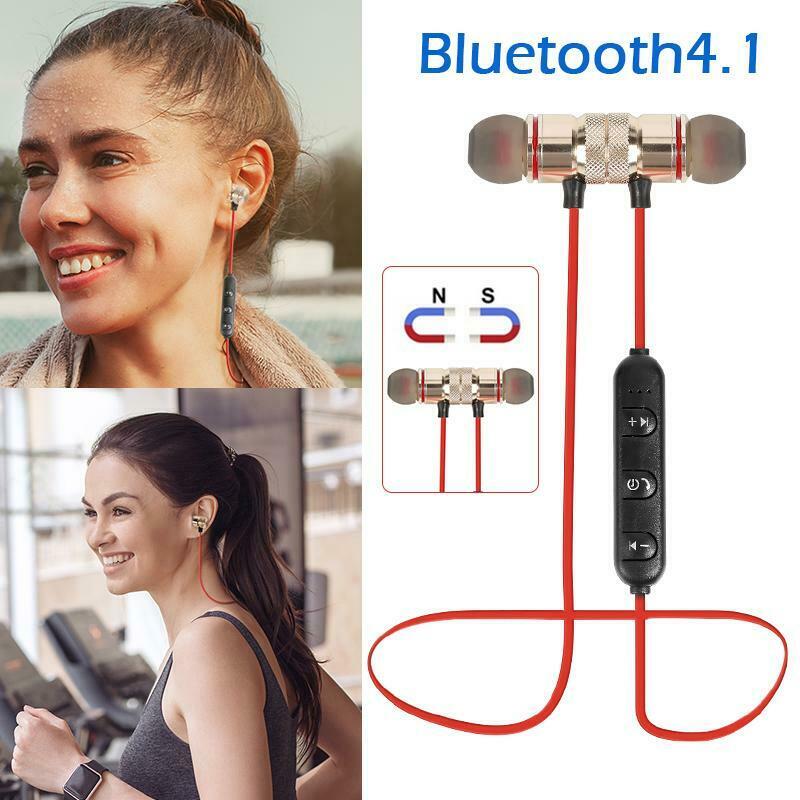 M5 Wireless Bluetooth Earphones Magnetic Attraction Headset w/Mic (Red) A