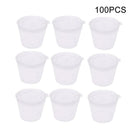 100Pcs/Set Small Plastic Sauce Cups Food Storage Containers Boxes+Lid Clear J2T2