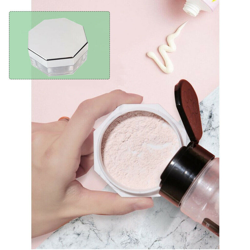 10g Empty Loose Powder Case Facial Blusher Container Jar with Sifter & Puff