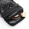 Women Soft PU Messenger Bag Multi-layer Shoulder Zipper Phone Pouch (Black)
