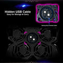 LED Laptop Cooling Pad 12-17'' 4-Fan Notebook Cooler Radiator Stand Tilt