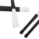 2 Pcs White Nylon Drum Sticks Brushes Drumsticks Rubber Handles Rock Jazz