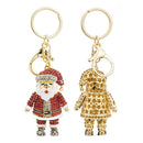 Christmas Rhinestone Santa Claus Bag Pendant Keychain Car Key Ring Jewelry