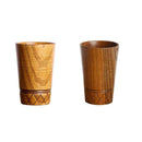 2pcs Wooden Mug Beer Cup Wedding Favor Natural Wood Fashion Mug 11.5cm Brown