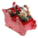 Christmas Music Box Santa Claus Sleigh Xmas Decoration Kids Wind Up Toys Red