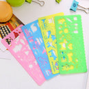 4pcs Korea Stationery Cartoon Ruler Oppssed Drawing Template MouldXP
