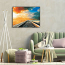 Painting By Numbers Kit DIY Sky Railway Hand Painted Canvas Oil Art Picture
