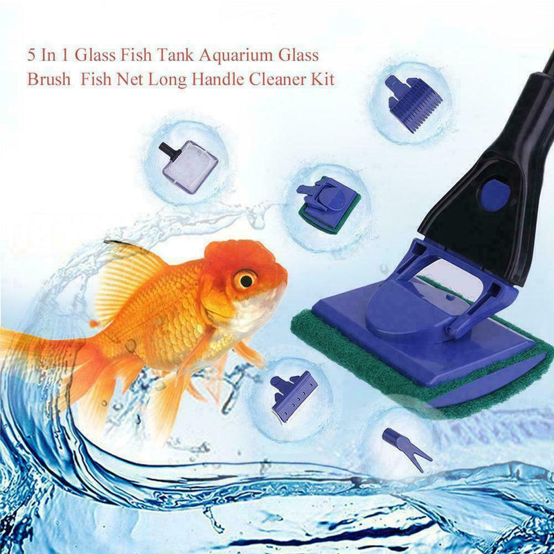 5x Aquarium Cleaning Tools Fish Tank Gravel Rake Fish Set Net Tool Cleaner W8L5