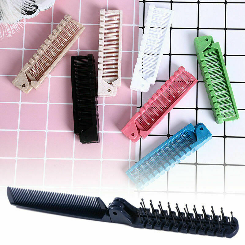 1pcs Random Color Travel Hair Comb Brush Foldable Massage Hair Comb Anti-Static