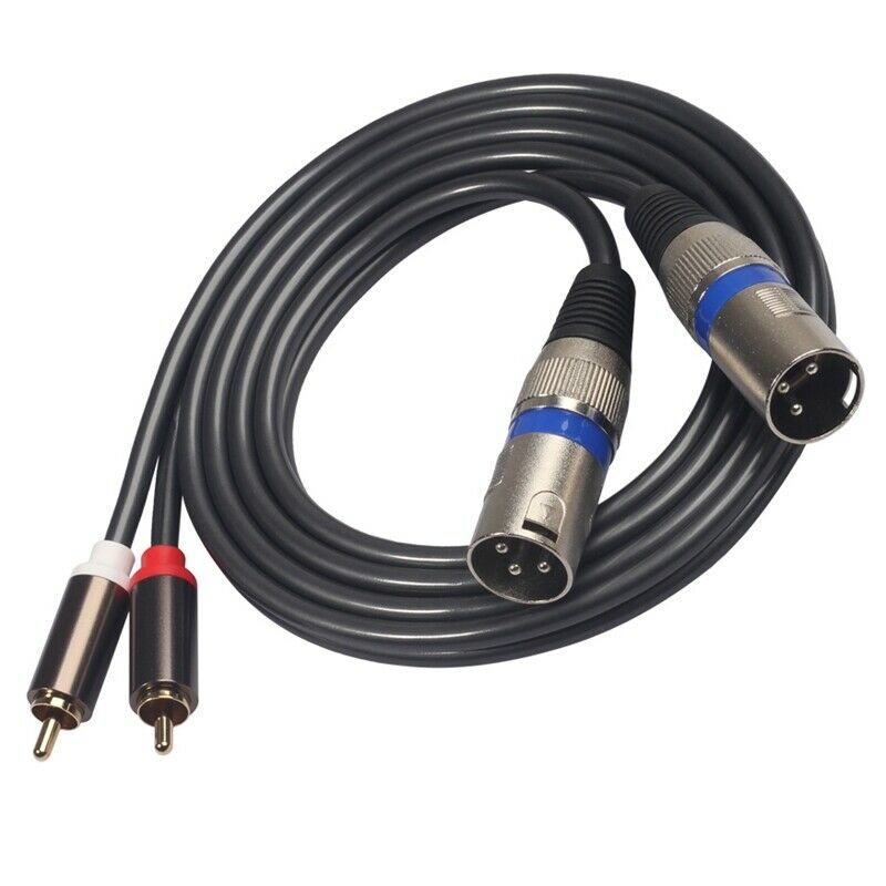 1.5M Dual Rca Male To Xlr Male Cable 2 Xlr To 2 Rca Plug Adapter Hifi Stere