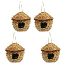4x Bird Nest Breeding Box Wild Grass Weave Canary Finch Budgie House Small