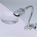 Magnifier Illuminating Magnifying Glass LED Lamp Elder Repair Clip On Metal Hose