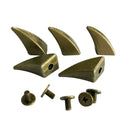 5 Pieces Horn Shape Screwback Rivets Stud Spikes for Leather Craft Bronze