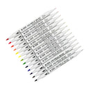 24pcs Double Head Water Based Dual Tip Marker Pen Brush & Fine Tip Markers