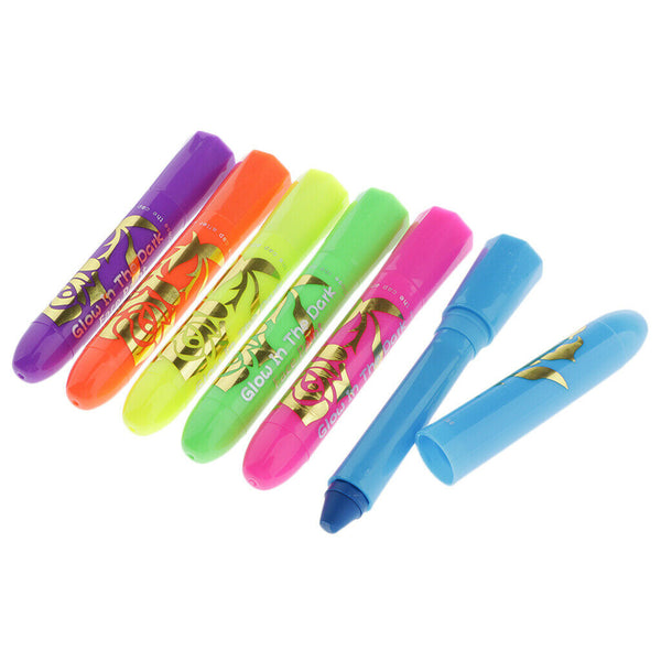 6x UV Neon Face&Body In Dark Make Up Pigments Crayon Sticks Party