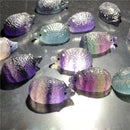 Rainbow Natural Fluorite Hedgehog Quartz Hand-Carved Crystal Reiki Healing Decor