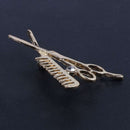 5X(New Fashion Mini comb scissors brooch exquisite brooch crystal jewelry  A5T4)