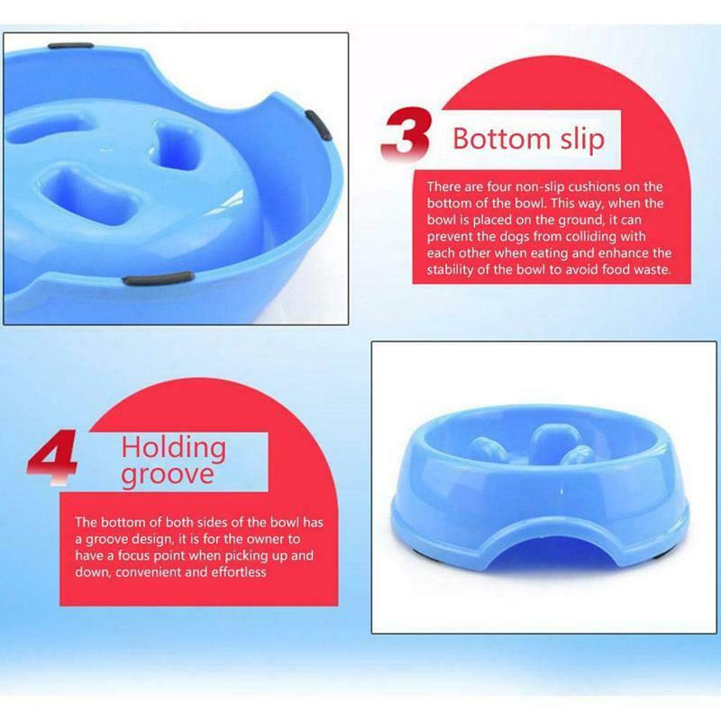 Dog Bowls Slow Feeder, Anti-Choke Interactive Bloat Stop Dog Bowls (Pink)