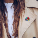 Colorful Rose Flower Pins Badge Rainbow Clothes Bag Brooch Jewelry Gift  A