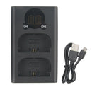 LED USB Dual Charger Charging Station for Canon LP-E6 Camera Batteries