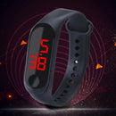 LED Digital Watch Touch Screen Silicone Smart Wristwatch Bracelet Black