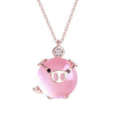 Powder Pig Necklace Pendant Female Girl Cute Gift Gift Straight Ornament
