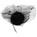 Ladies Hairspray Decoration Net Yarn Punk Burlesque Mini Hat Black X2W1