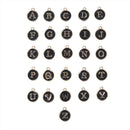 26Pcs/Set Black Enamel Alphabet Letter Charms Pendant DIY Craft Jewelry Makin FT