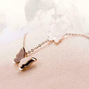 Fashion Brand Woman Jewelry Butterfly Pendant Necklace Steel Best Stainless Q0W4