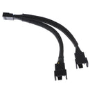 15cm 4 pin PMW Fan Y Splitter Black Sleeved Extension Cable 1 to 2 Fan Cord