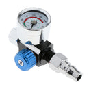 2 Pack Universal G1/4 Alloy Paint Spray Gun Air Regulator Gauge 0-140PSI