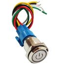 DC12V-24V 16mm Green Led Light Self-locking Push Button Switch for Industrial