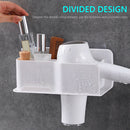 Hair Dryer Holder Wall Mounted Comb Shaver Storage Rack Cosmetic Organizer