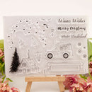 Christmas tree House Xmas car bring Greetings Stamps Clear Silicone DIY Cr JR