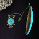 Luminous Night Owl Bookmark Label Read Maker Feather Book Mark Stationery G  LJ