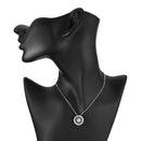 Fashion Women Cubic Zirconia Round Ring Pendant Necklace Daily Jewelry Gift