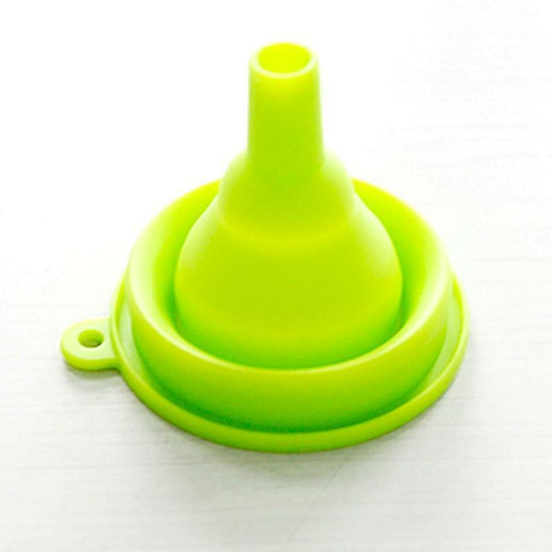 1 X Silicone Gel Practical Foldable Collapsible Style Funnel Hopper Kitchen T 3c