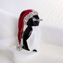 1pcs Christmas Rhinestone Cute Christmas Penguin Brooch Pin Xmas Gift Party SJï¼D