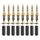 PACK-OF-8 DIY 3.5MM 1/8" MALE MINI STEREO JACK REPLACEMENT AUDIO CONNECTOR PLUG