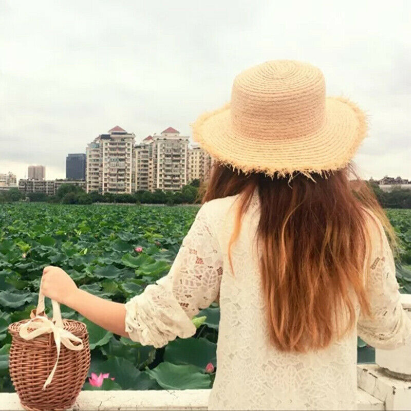 Fashion Summer New Women Beach Basket Straw Hand Bag Cover Handbag Wicker H M1L8
