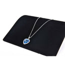 Ocean Heart Pendant Necklace Women Crystal Rhinestone Jewelry Accessory GifRCES