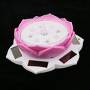 Solar Powered 360 Degree Rotating Display Stand LED Light Turntable Pink