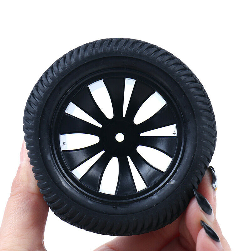 2pcs/set Rubber Pneus Racing Car Tyre Tires & Plastic Hubs Wheel RimsFT